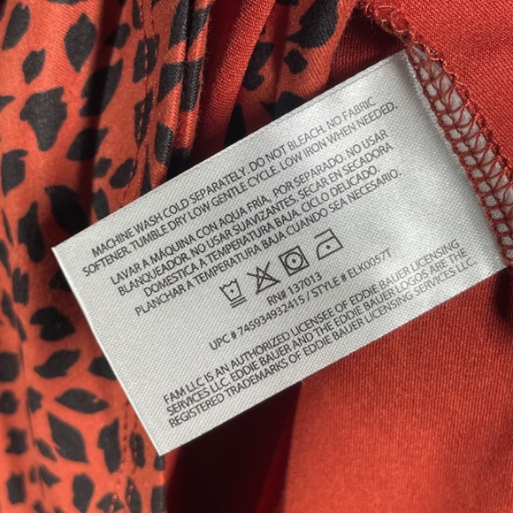 NEW Eddie Bauer Skirt Womens Large orange black Kacey animal circle outdoor - Picture 6 of 9